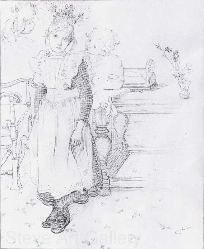 Carl Larsson Gir,Boy and Study of a Head